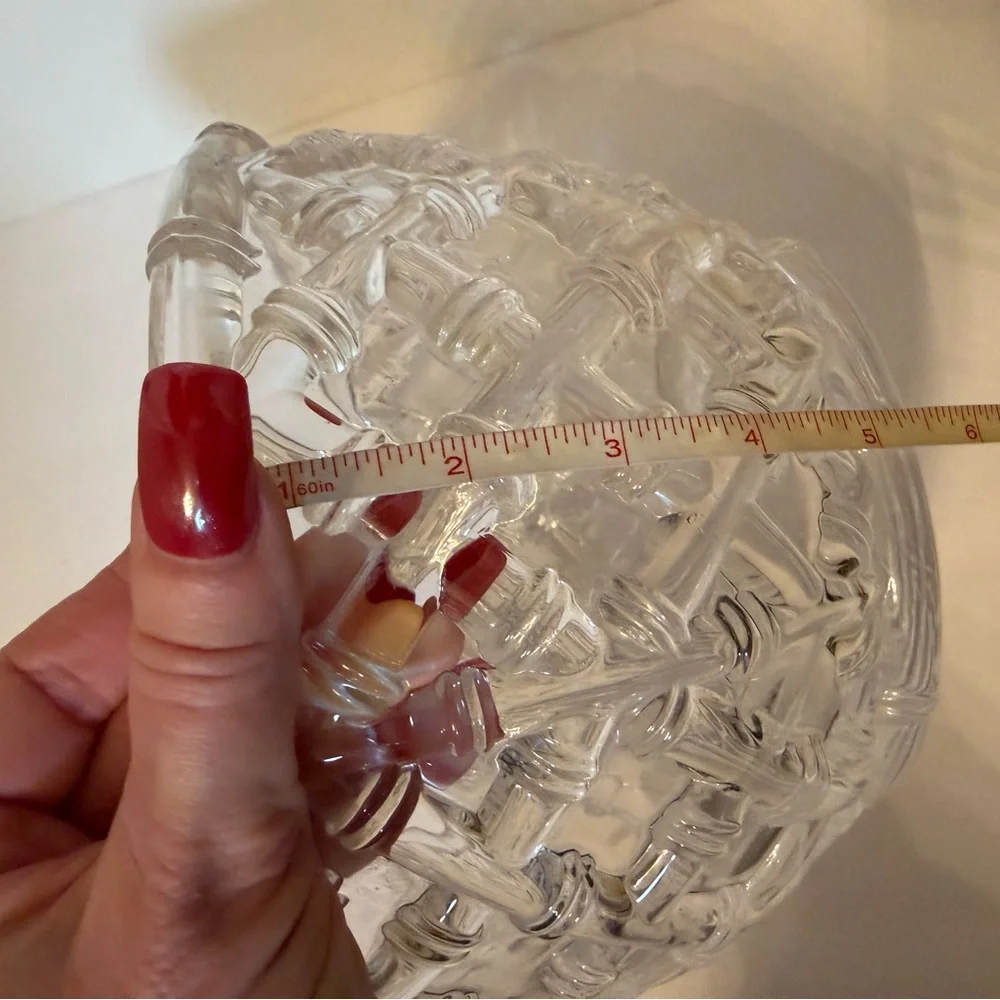 TIFFANY & CO. BOWL CRYSTAL 9” BAMBOO LATTICE SIGNED DISCONTINUED VINTAGE